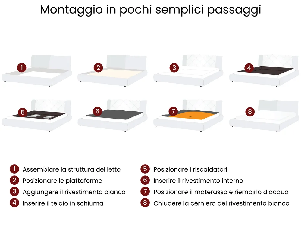 Letto ad acqua Pelle sintetica ZEN 160 x 200 cm Frasino scuro_1020635