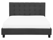 Cama Tecido LA ROCHELLE 160 x 200 cm Cinzento escuro_745011