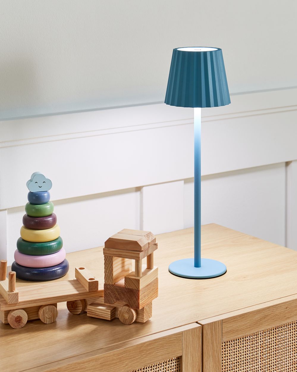 Stolní lampa POMBEIRO Kov Světle modrá
