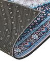 Teppich blau / schwarz 80 x 300 cm orientalisches Muster Kurzflor GEDIZ_886662