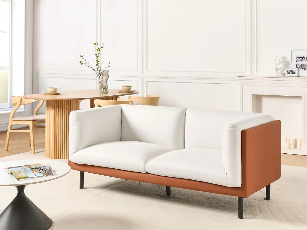 Sofa 2 Seater VORGOD Fabric Off-White_1185547