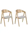 Conjunto de 2 sillas de comedor YUBA Madera Gris claro