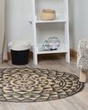 Okrúhly jutový koberec ⌀ 120 cm béžová/čierna ALAKIR_840679