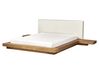 Waterbed met bouclé hoofdbord lichthout 160 x 200 cm ZEN_931194