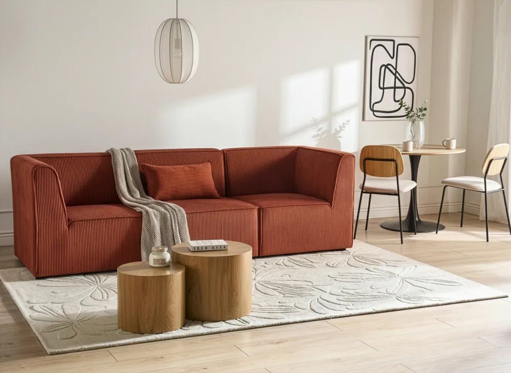 1-Seat Section LEMVIG Corduroy Golden Brown_1054679