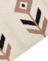 Kelim Teppich Baumwolle beige / schwarz 80 x 300 cm geometrisches Muster Kurzflor NIAVAN_869957