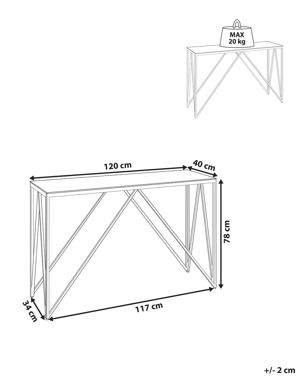 Console Table WESO Tempered Glass Silver_824980