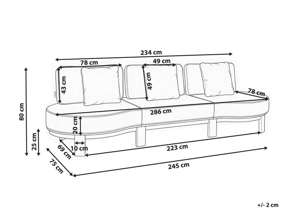 Sofa ogrodowa dla 3 osób ARZELLO Drewno akacjowe Jasnobrązowy_1163958