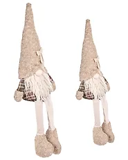 Kétdarabos karácsonyi dekoráció szett ILOMANTSI 35/38 cm Gnóm Bézs_1174041