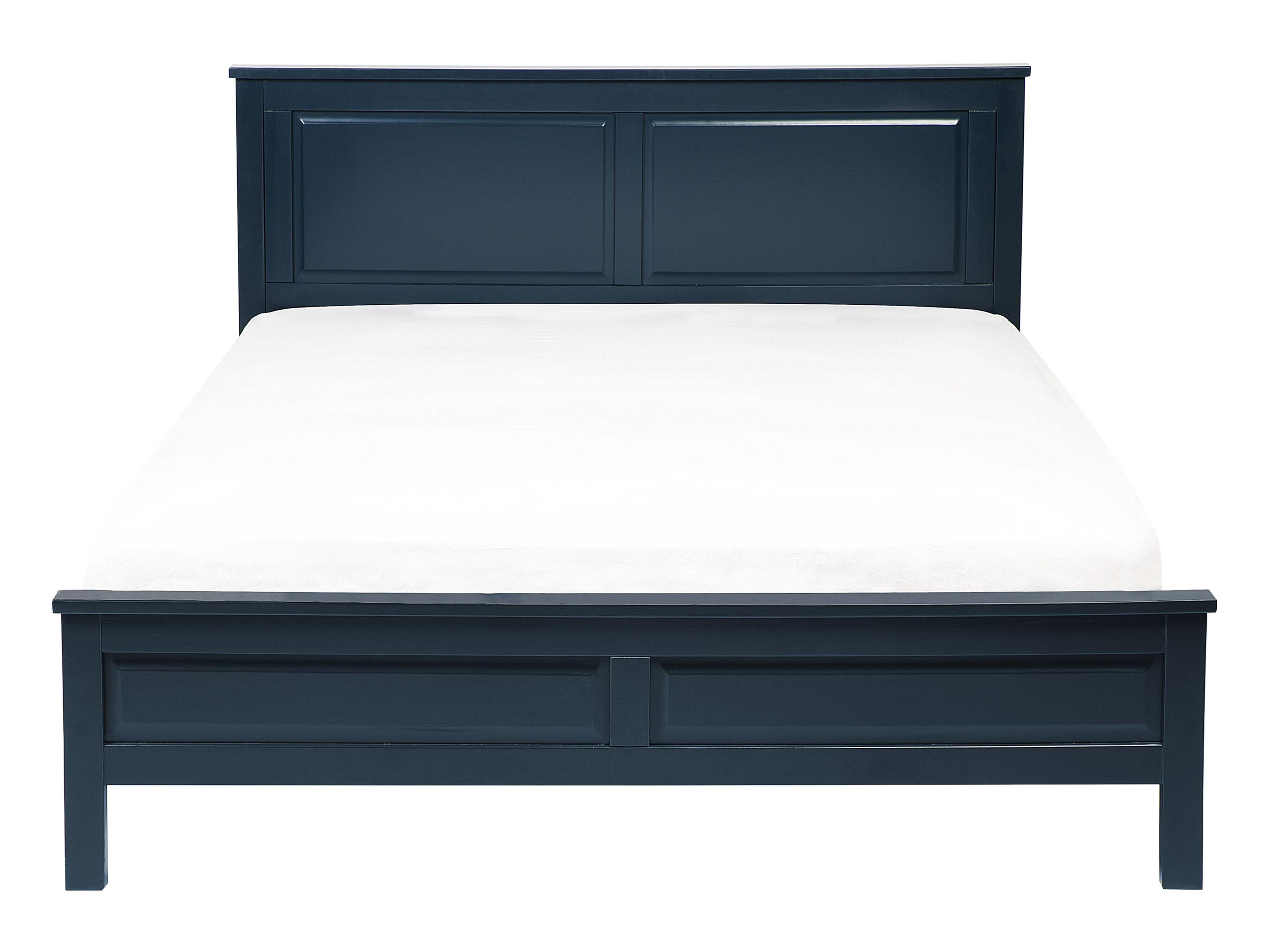 Bett mit Lattenrost Kiefernholz OLIVET 140 x 200 cm Dunkelblau_734510