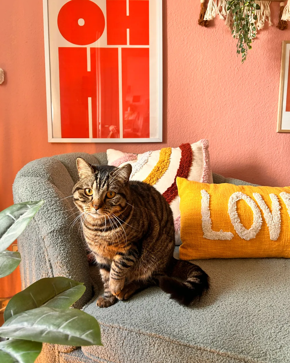 Set di 2 cuscini LOVE Cotone 30 x 50 cm Giallo_979131