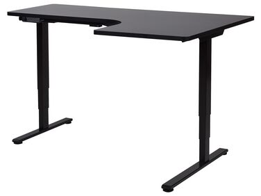 Bureau d'angle à droite ajustable électriquement 160 x 59 cm noir DESTINES