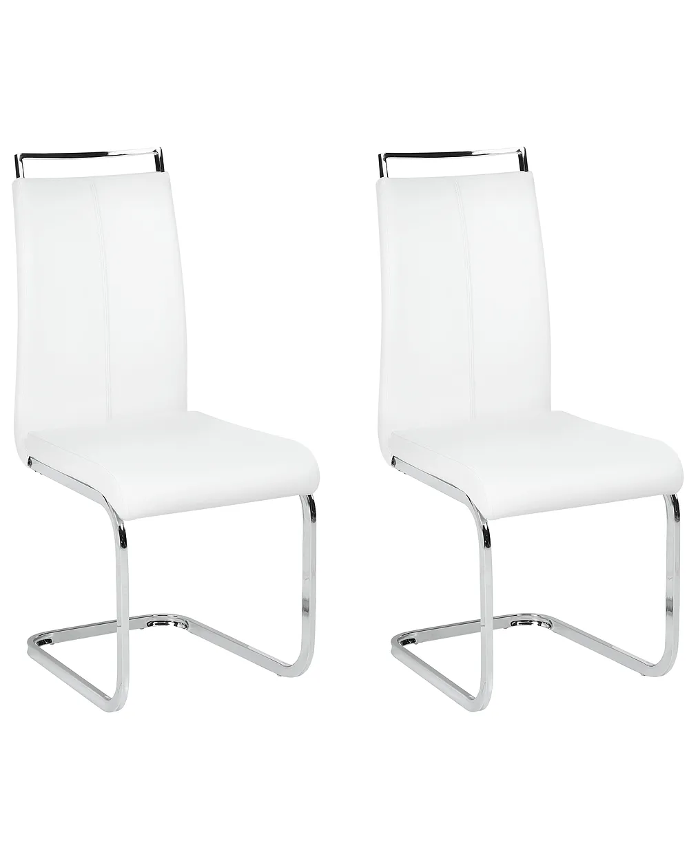 Lot de 2 chaises de salle à manger GREEDIN Cuir PU Blanc