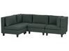 4 Seater Right Hand Modular Fabric Corner Sofa Dark Green UNSTAD_925436