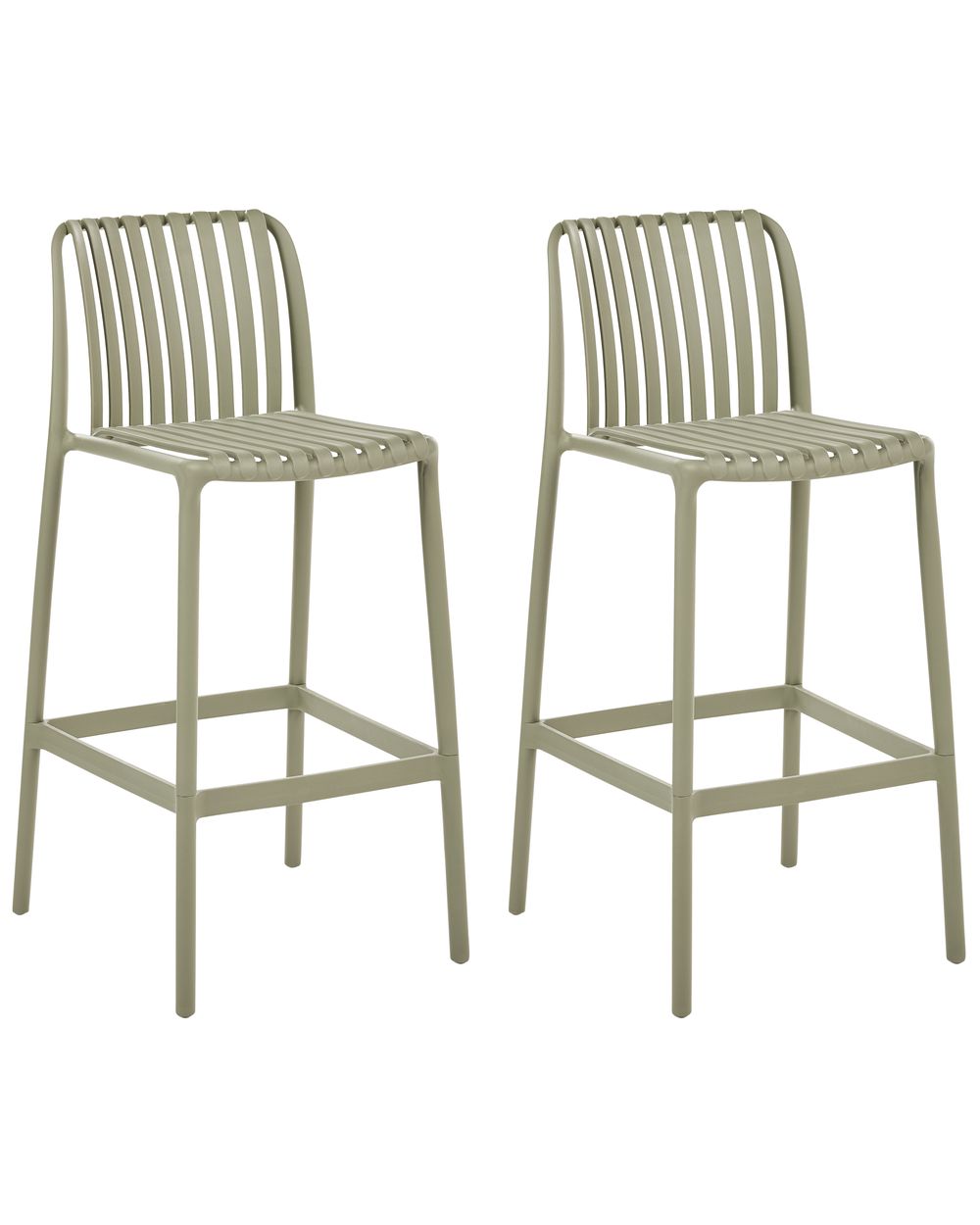 Set of 2 Bar Chairs ARICCIA Synthetic Material Green