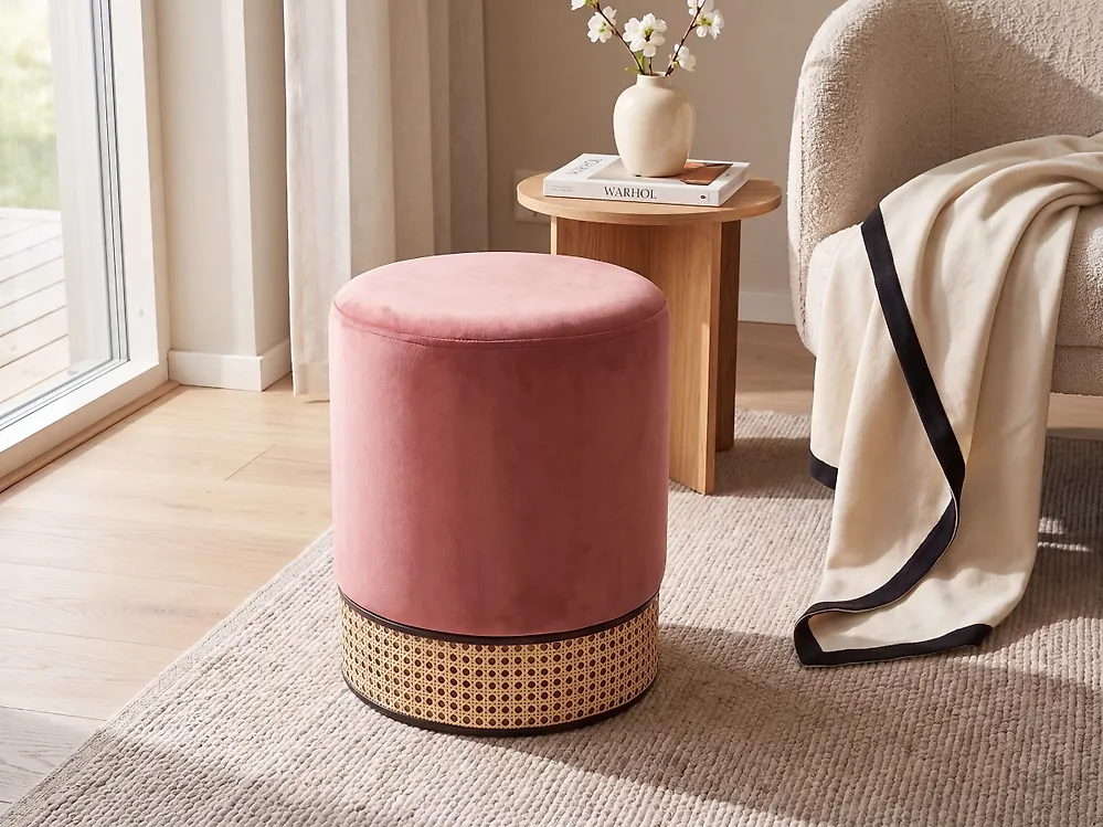 Pouf YANKTON Velluto Rosa_1174624