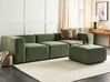 Kombinálható háromszemélyes zöld kordbársony kanapé ottománnal FALSTERBO_916322