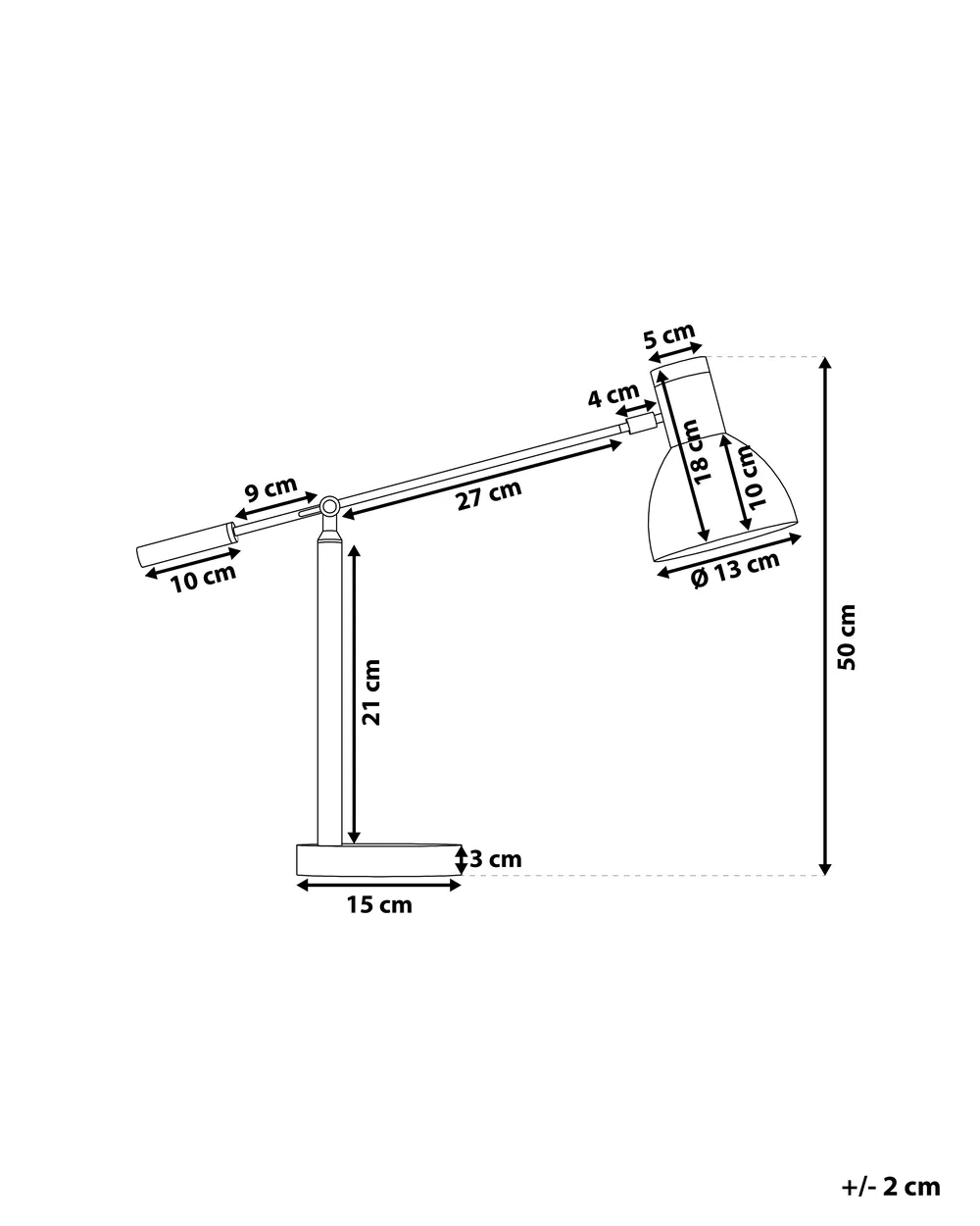 Desk Lamp PECKOS Adjustable Metal White_748191