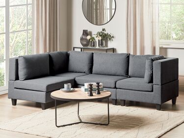 4-seters høyrevendt modulær sofa stoff Mørkegrå UNSTAD