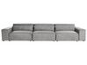 Sofá modular 3 lugares com repousa-pés em tecido cinzento HELLNAR_911809