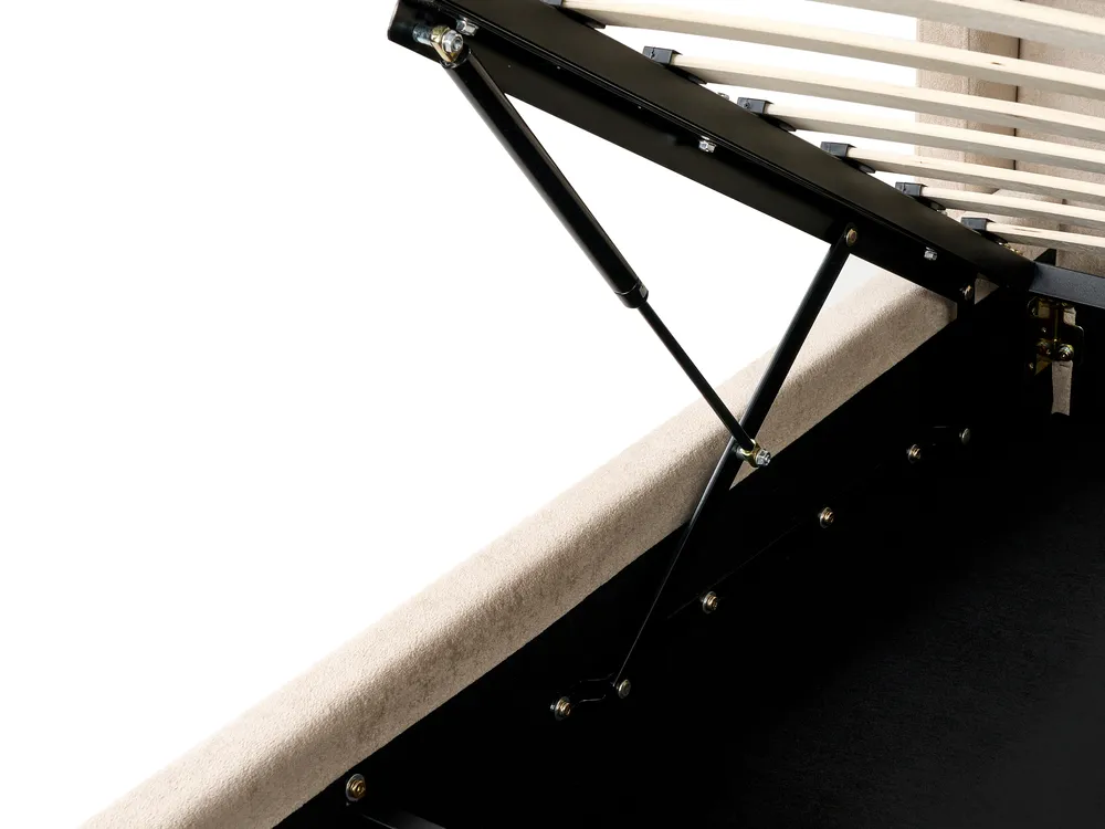 Ottoman Bed BERNAY Fabric Taupe 160 x 200 cm (EU King Size)_1025730