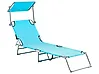 Sun Lounger FOLIGNO Reclining Metal Turquoise