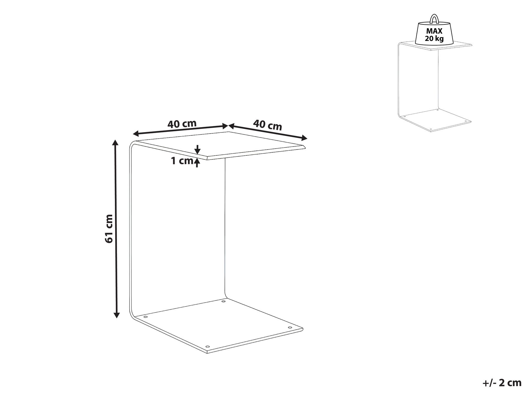 Side Table LOURDES Tempered Glass Blue_1049648