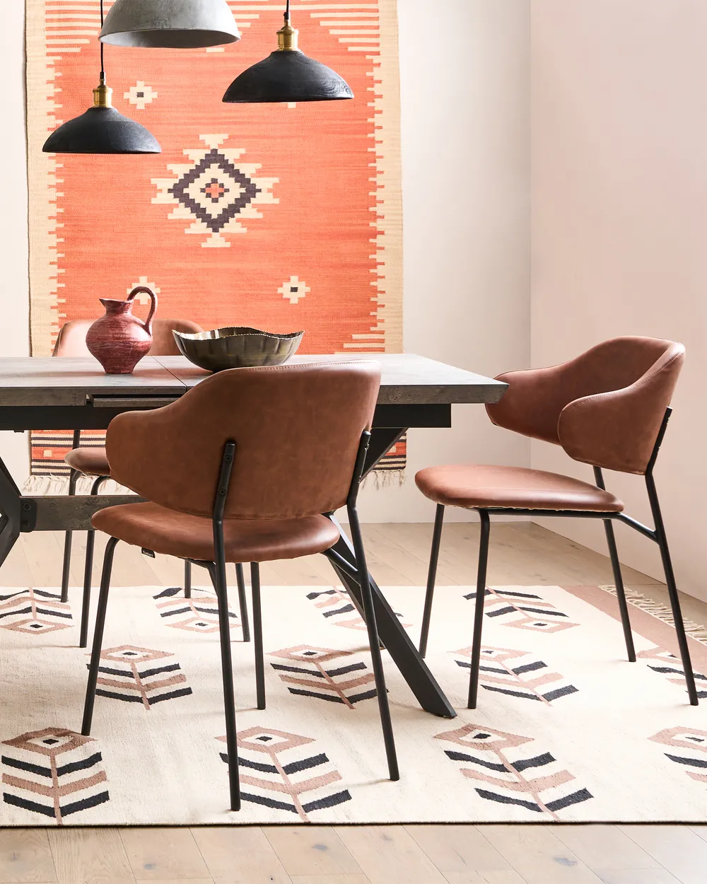 Set of Dining Chairs KENAI Faux Leather Brown