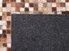 Hnědý kožený patchworkový koberec 140 x 200 cm TORUL_792676