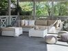 Lounge Set Rattan weiss 4-Sitzer rechtsseitg modular Auflagen sandbeige SANO II_933636