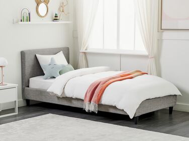 Fabric EU Single Size Bed Light Grey FITOU