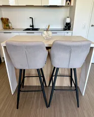 Set di 2 sedie alte CASMALIA Velluto Tortora_982579