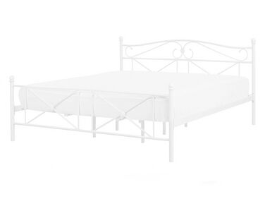 Biela kovová posteľ 140 x 200 cm  RODEZ