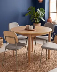 Set of 4 Dining Chairs RILEY Fabric Taupe_1079823
