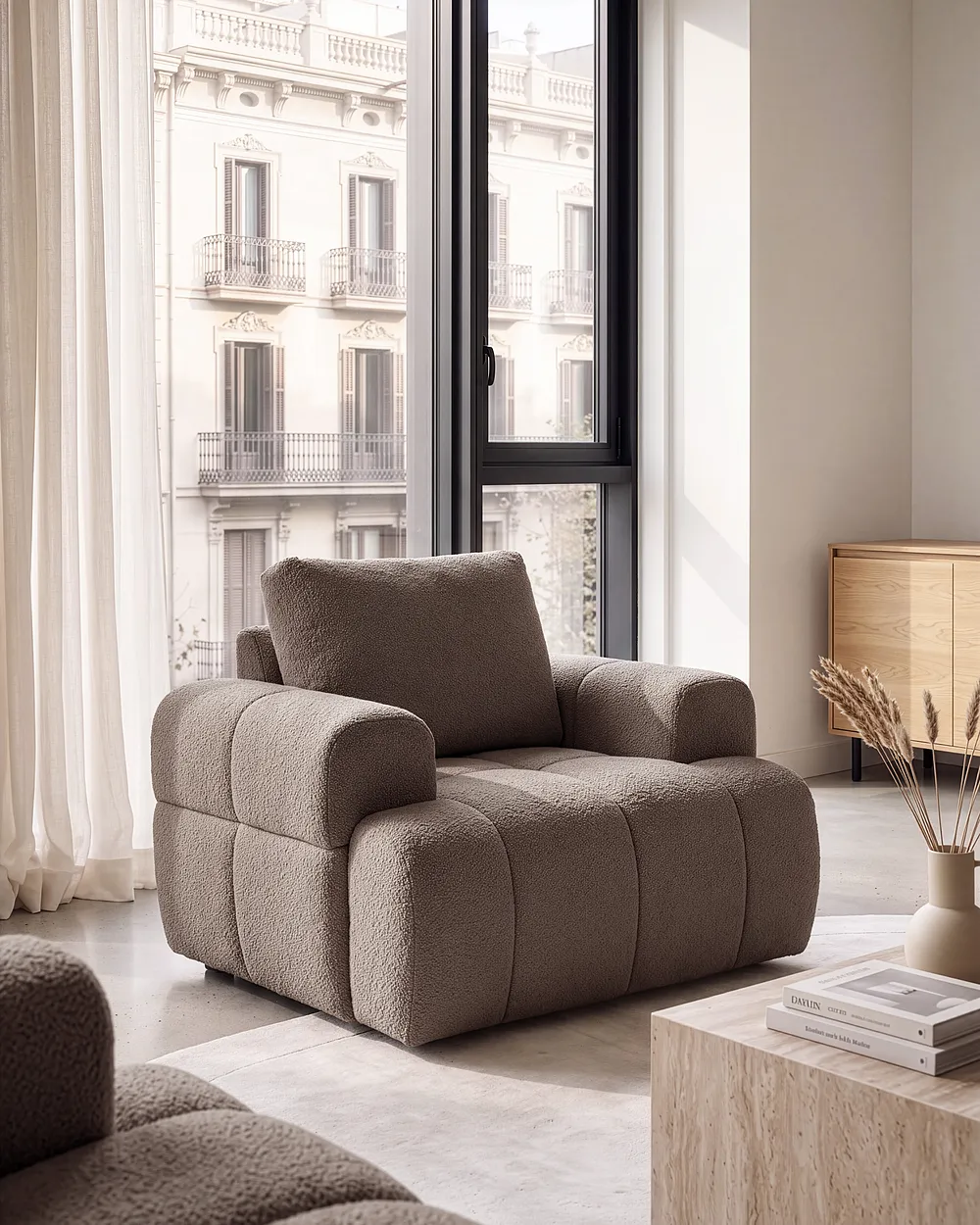 Armchair NARILLA Boucle Taupe_1161486