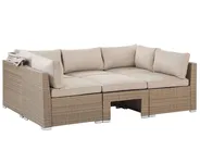Set da giardino con tavolo 5 posti COCCOLIA Modulare Rattan sintetico (PE) Beige_810055