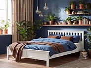 Bed Pine Wood MAYENNE 160 x 200 cm (EU King Size) White_1151321