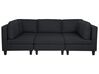 Canapé panoramique modulable noir 5 places avec pouf ottoman FEVIK_781103