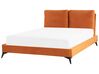 Sametová postel 140 x 200 cm oranžová MELLE_829875