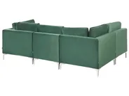 Modular Corner Sofa 4 Seater EVJA Velvet Green Right Hand_789551