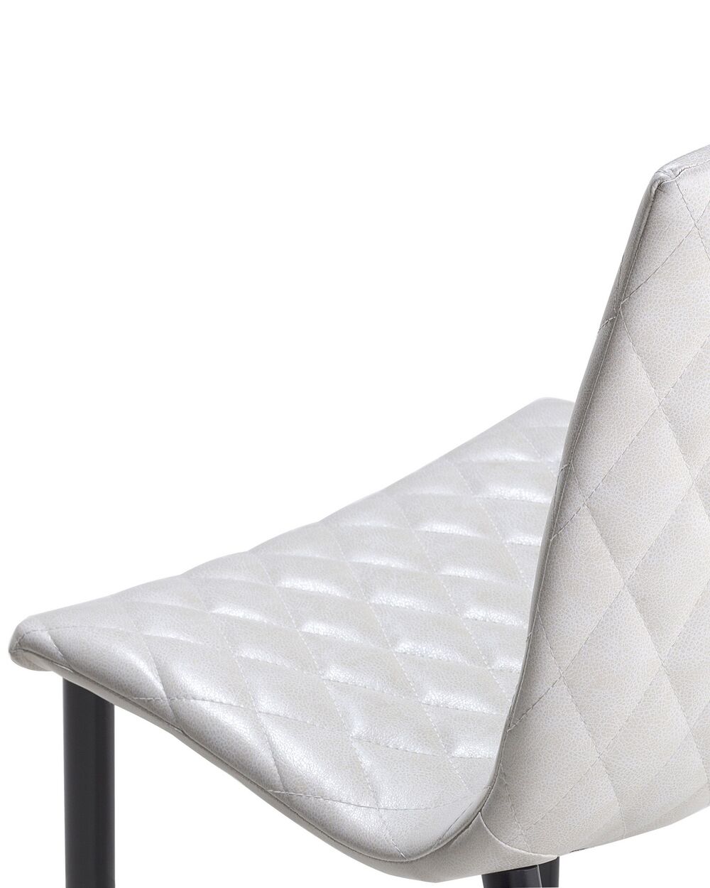 Cream faux leather dining chairs with chrome legs discount