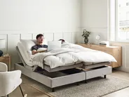 Adjustable Bed without Headboard Fabric DUKE II 180 x 200 cm (EU Super King) Light Grey_973628