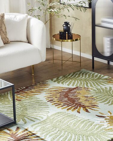 Wool Area Rug 200 x 200 cm Plant Motif VIZE