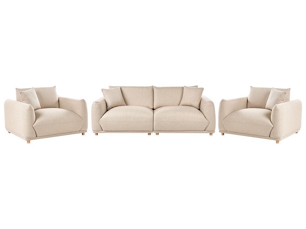 Sofa Set 5-Sitzer LUVOS Stoff Hellbeige