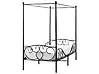Four Poster Bed Metal SORMERY 90 x 200 cm (EU Single) Black