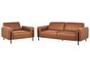 Conjunto de sofás 4 lugares em tecido castanho dourado ASKIM_918949