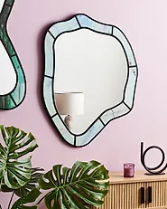 Wall Mirror LIVERDUN 64 cm 86 cm Light Blue_1184024