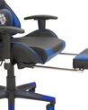 Krzesło biurowe regulowane ekoskóra czarno-niebieskie VICTORY_767736