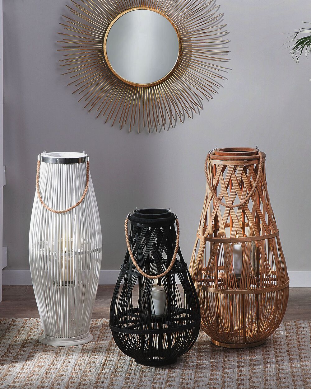 Lantern TONGA 56 cm Bamboo Black