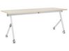 Folding Office Desk with Casters 180 x 60 cm Light Wood and White BENDI_922356